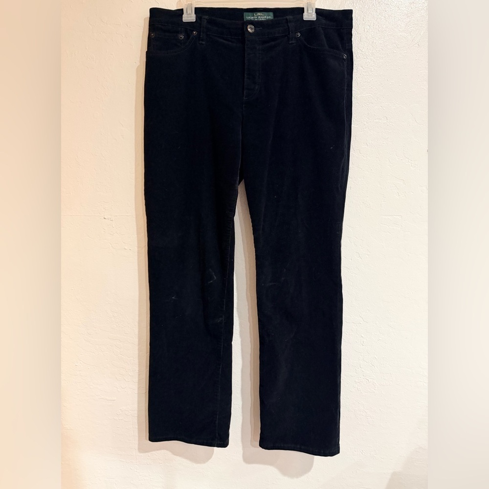 LRL Lauren Jeans Co. Black Women's Cotton Classic Straight Leg Jeans size 14